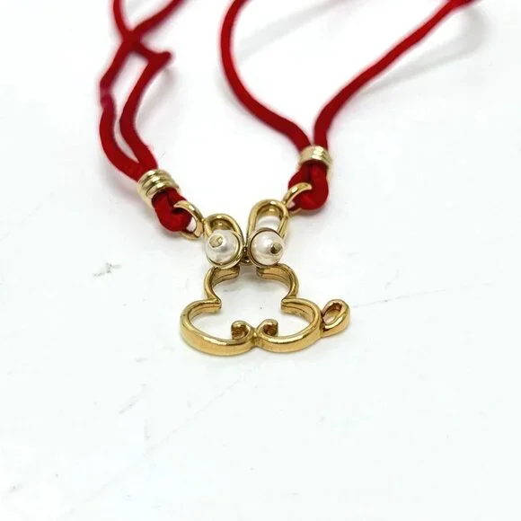 Dior Rabbit motif Necklace Choker Metal Gold